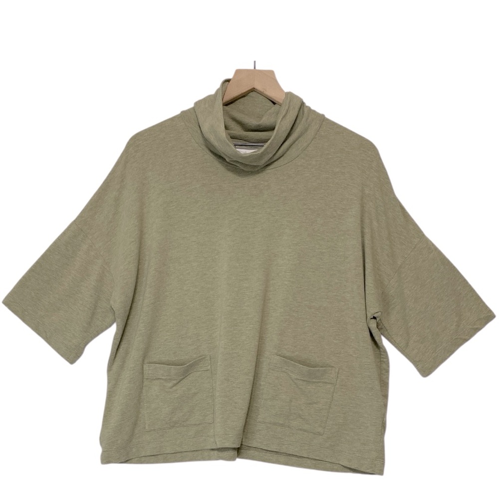 J. Jill French Terry Cowl Neck Top‎ Size S Boxy Oversized Lagenlook Minimalist